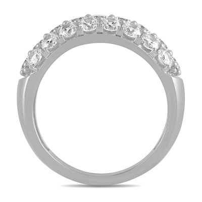 Womens 2 CT. T.W. Lab Grown White Diamond Sterling Silver Cluster Cocktail Ring