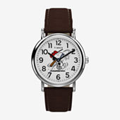 Citizen Mickey Aviator Mickey Mouse Mens Brown Leather Strap Watch