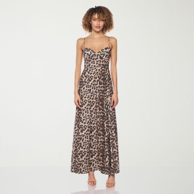 belle vie Womens Midi V Neck Sleeveless Fit + Flare Dress