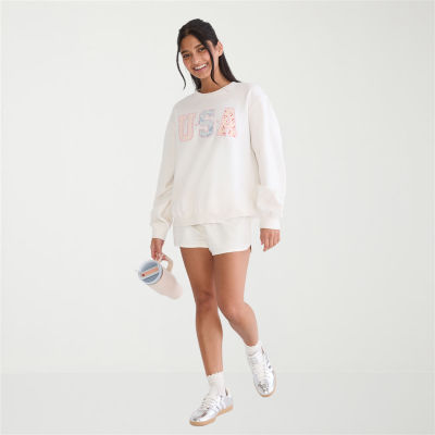 AEROPOSTALE Womens Juniors Crew Neck Long Sleeve Sweatshirt