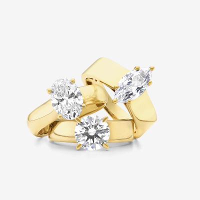 (H-I / Si1-Si2) Womens 2 CT. T.W. Lab Grown White Diamond 14K Gold Round Solitaire Engagement Ring