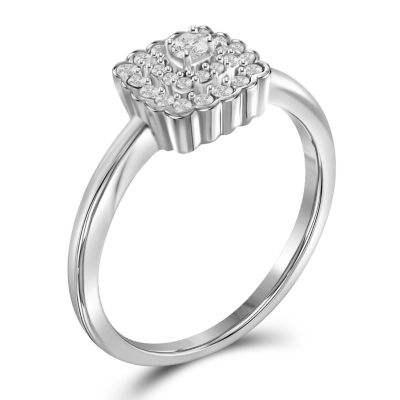 1/ CT. T.W. Diamond 10K White Gold Ring