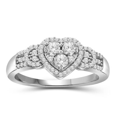 1/4 CT. T.W. Diamond 10K White Gold Heart Ring