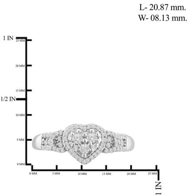 1/4 CT. T.W. Diamond 10K White Gold Heart Ring