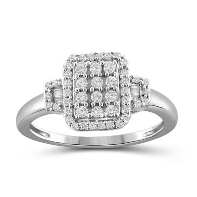 1/ CT. T.W. Diamond 10K White Gold Ring