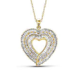 Align drive beetle 1 CT. T.W. Diamond 10K Yellow Gold Heart Pendant Necklace - JCPenney