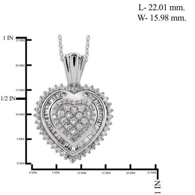 1/2 CT. T.W. Diamond 10K White Gold Heart Pendant Necklace