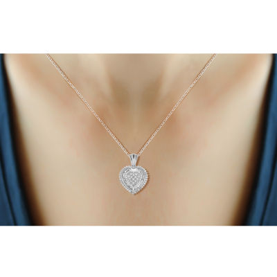 1/2 CT. T.W. Diamond 10K White Gold Heart Pendant Necklace