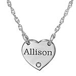 Personalized Diamond Accent Heart Name Pendant Necklace