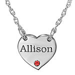 Personalized Birthstone Heart Name Pendant Necklace