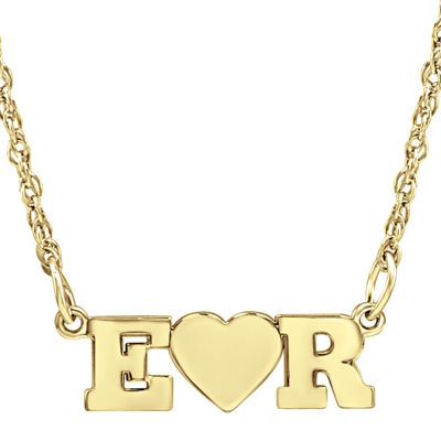 Personalized 2 Single Initial Heart Pendant Necklace