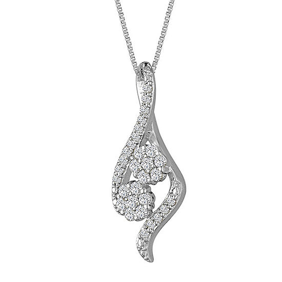 diamond blossom In Sterling Silver Pendant