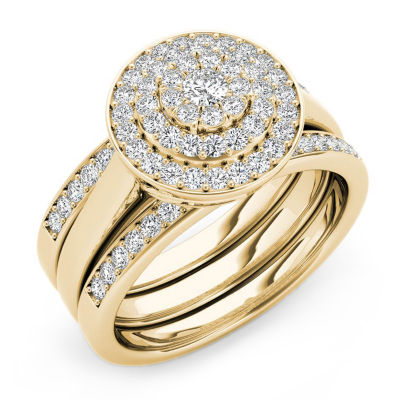 Womens CT. T.W. Natural Diamond 10K Gold Round Bridal Set