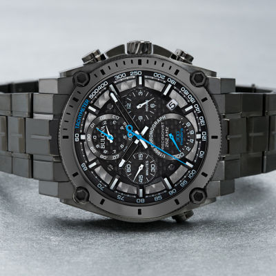 Bulova Precisionist Mens Chronograph Gray Stainless Steel Bracelet