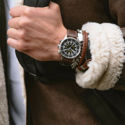 Bulova Classic Mens Brown Leather Strap Watch 96a245