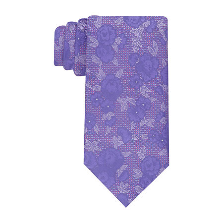 Collection By Michael Strahan Floral Tie, One Size, Purple