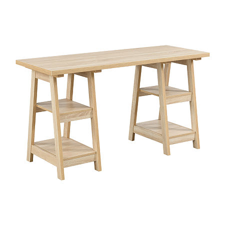 Designs 2 Go Double Trestle Desk, One Size, White