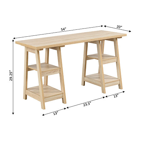 Designs 2 Go Double Trestle Desk, One Size, White