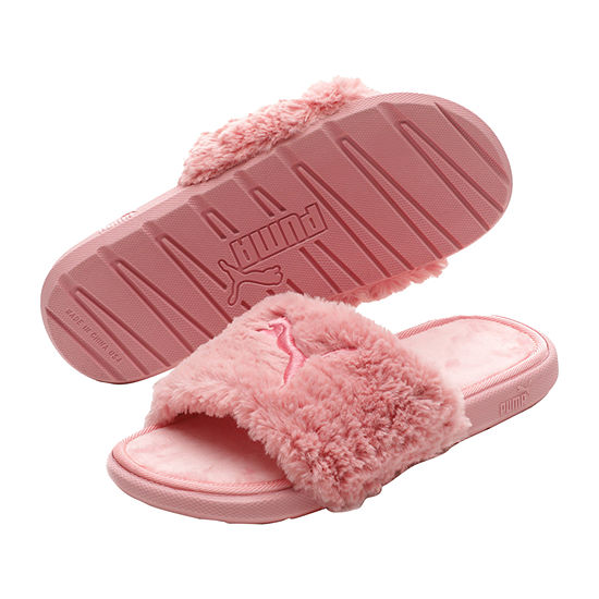 Puma Little & Big  Girls Cool Cat Fluffy Slide Sandals