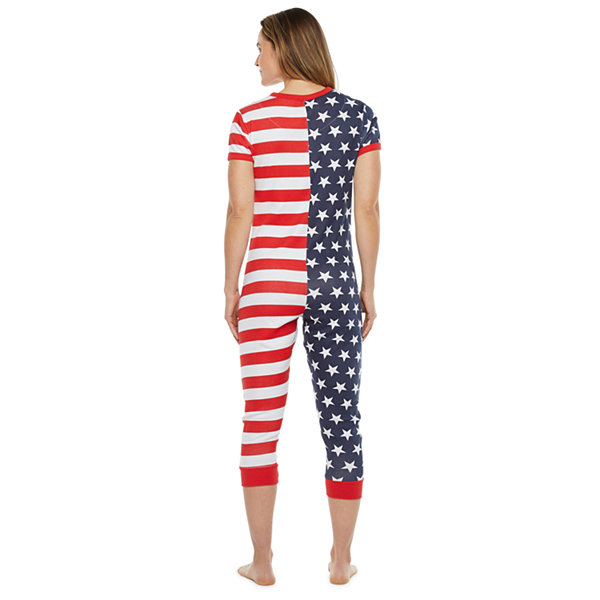 Americana Family Womens Short Sleeve One Piece Pajama