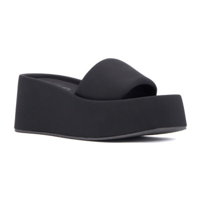 Olivia Miller Womens Uproar Wedge Sandals