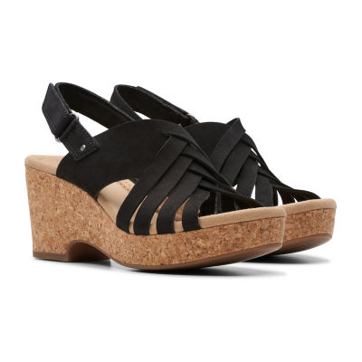 Clarks Womens Giselle Ivy Wedge Sandals