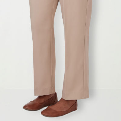 Alfred Dunner Tuscan Sun Womens Mid Rise Straight Pull-On Pants