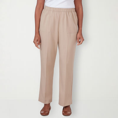 Alfred Dunner Tuscan Sun Womens Mid Rise Straight Pull-On Pants