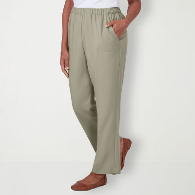 Alfred Dunner Tuscan Sun Womens Mid Rise Straight Pull-On Pants