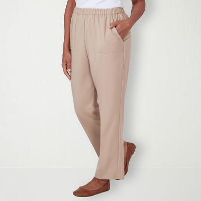 Alfred Dunner Tuscan Sun Womens Mid Rise Straight Pull-On Pants