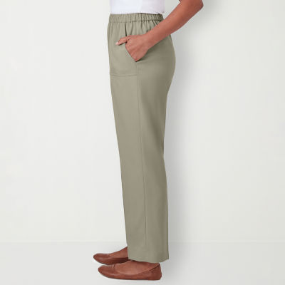 Alfred Dunner Tuscan Sun Womens Mid Rise Straight Pull-On Pants