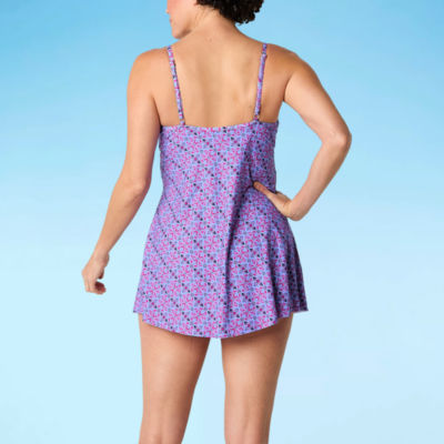 Liz Claiborne Womens Geometric Swim Dress
