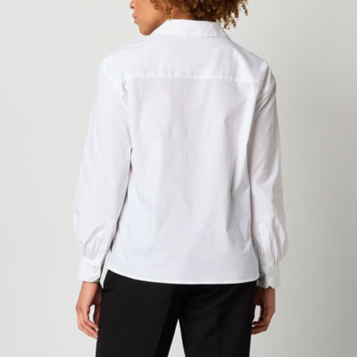 Worthington Womens Long Sleeve Blouse