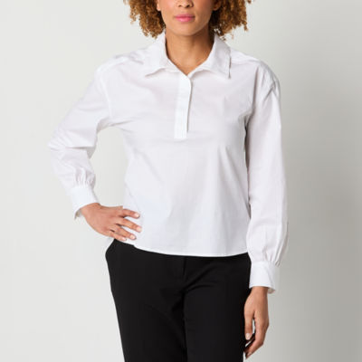 Worthington Womens Long Sleeve Blouse