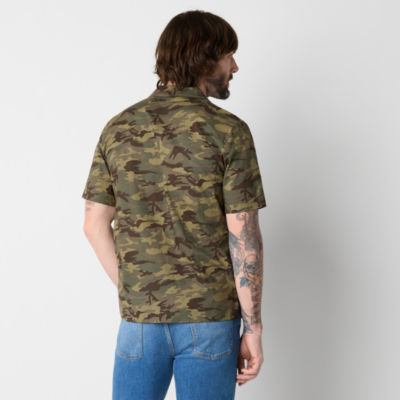 Walker Hayes for JCPenney Camo Mens Fitted Sleeve Camp Shirt