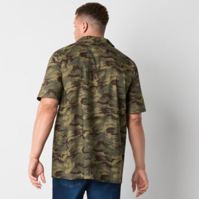 Walker Hayes for JCPenney Camo Big and Tall Mens Fitted Sleeve Camp Shirt