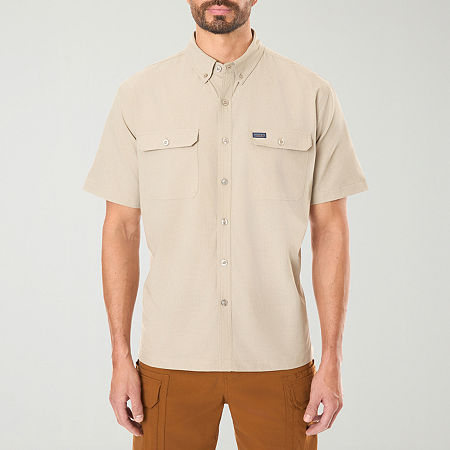 Smiths Workwear Quick Dry Performance Mens Regular Fit Short Sleeve Button-Down Shirt, Xx-large, Brown