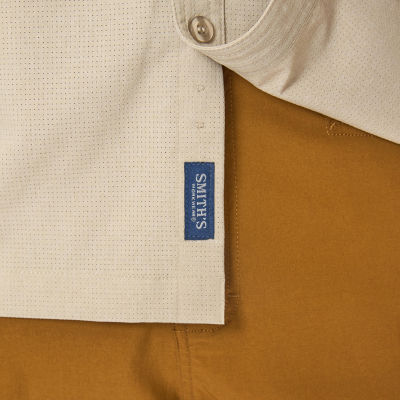 Smiths Workwear Quick Dry Performance Mens Short Sleeve Regular Fit Big and Tall Button-Down Shirt