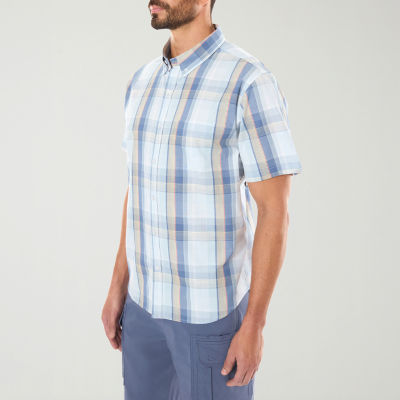 Smiths Workwear Mens Relaxed Fit Short Sleeve Button-Down Shirt