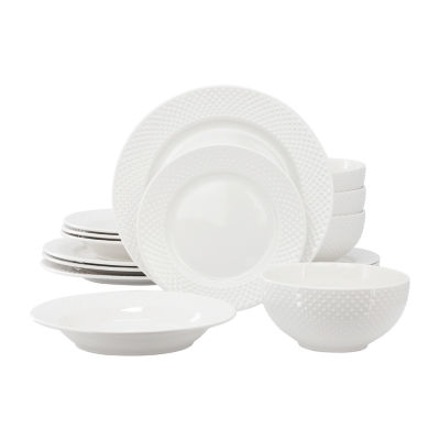 Elama Kim 16 Piece 16-pc. Porcelain Dinnerware Set
