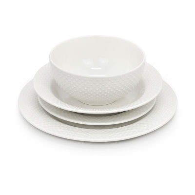 Elama Kim 16 Piece 16-pc. Porcelain Dinnerware Set
