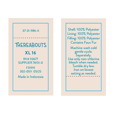 Thereabouts Little & Big Kid Girls Water Resistant Heavyweight Puffer Jacket