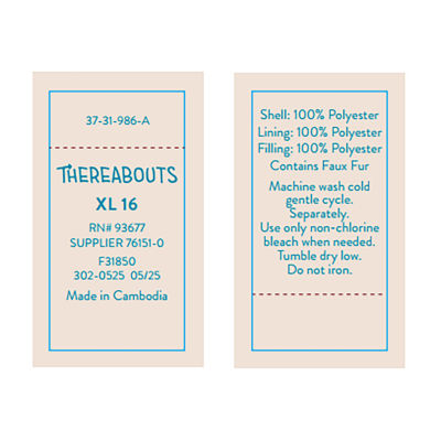 Thereabouts Little & Big Kid Girls Heavyweight Puffer Jacket