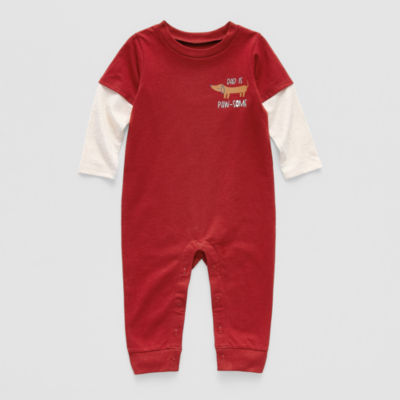 Okie Dokie Baby Boys Round Neck Long Sleeve Jumpsuit