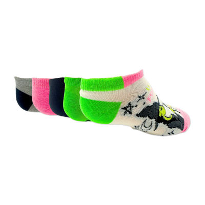 5pk No Snow Wicked Girls Multi-Pack 5 Pair Wicked No Show Socks