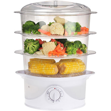 Kalorik 3-Tier Food Steamer, One Size, White