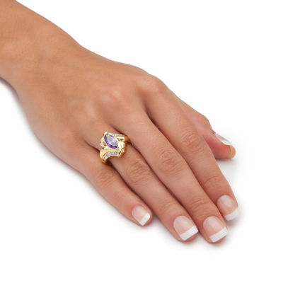 Womens 2 /2 CT. T.W. Cubic Zirconia 14K Gold Over Brass Cocktail Ring