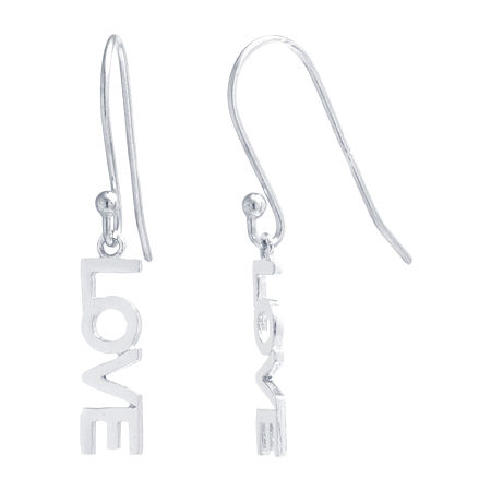 Silver Treasures Love Womens Sterling Silver Drop Earrings, One Size