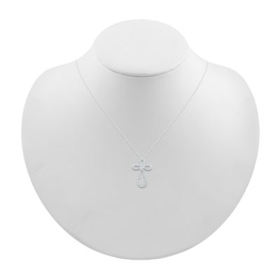 Womens / CT. T.W. Mined White Diamond 10K Gold Cross Pendant Necklace