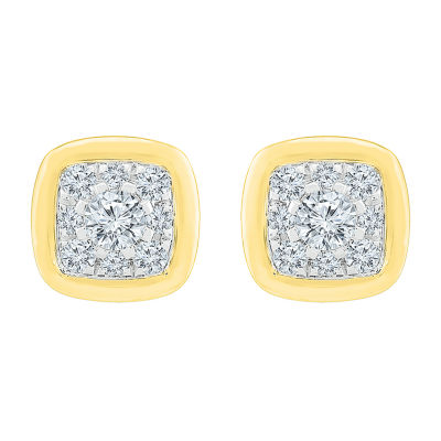 5/8 CT. T.W. Mined White Diamond 10K Gold 8.7mm Stud Earrings